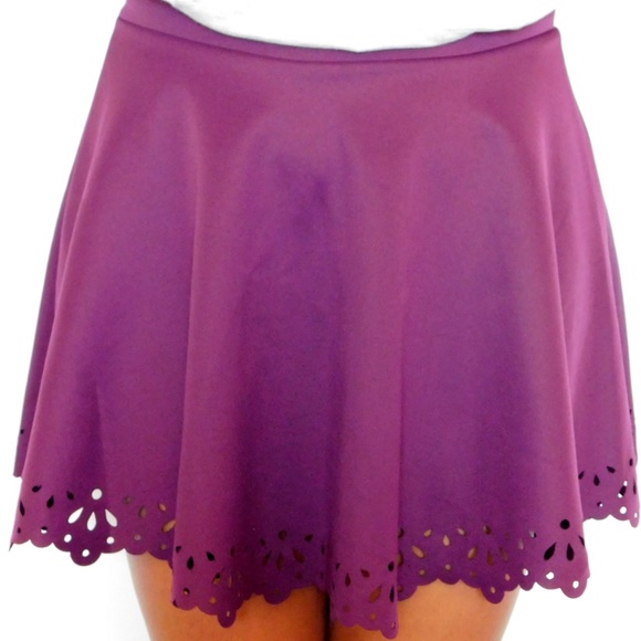 Purple Skater Skirt with Detailing - Picture 2 of 2